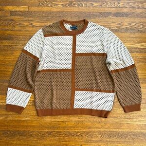 ASOS Men's Brown and Tan Oversized Sweater